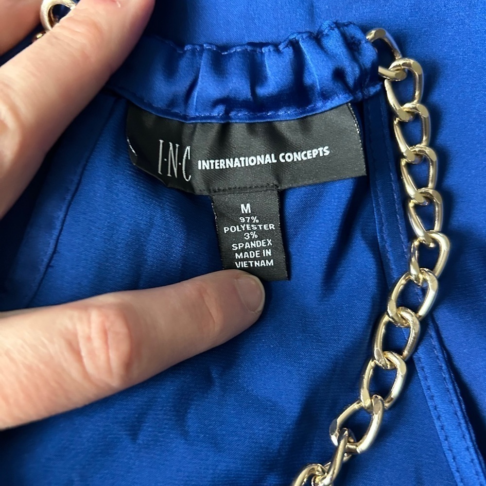 Bright Blue INC Sleeveless Chain Top M - Picture 7 of 8